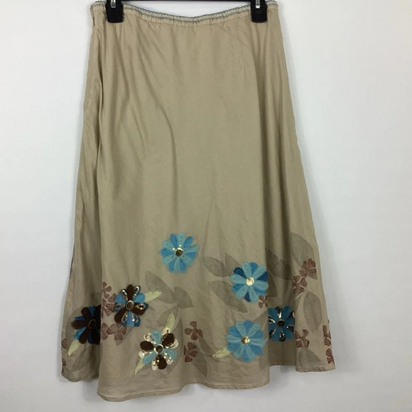 J. Jill Floral Applique Skirt Size Small - Picture 5 of 10